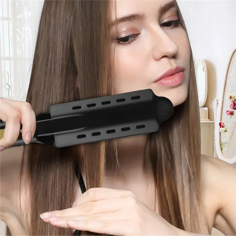 Professional Titanium Alloy Hair Straightener Wide Plate Flat Iron Temperature Adjustable with Venting Hole Straightening Iron Peaceful Pleasures Health and Wellness