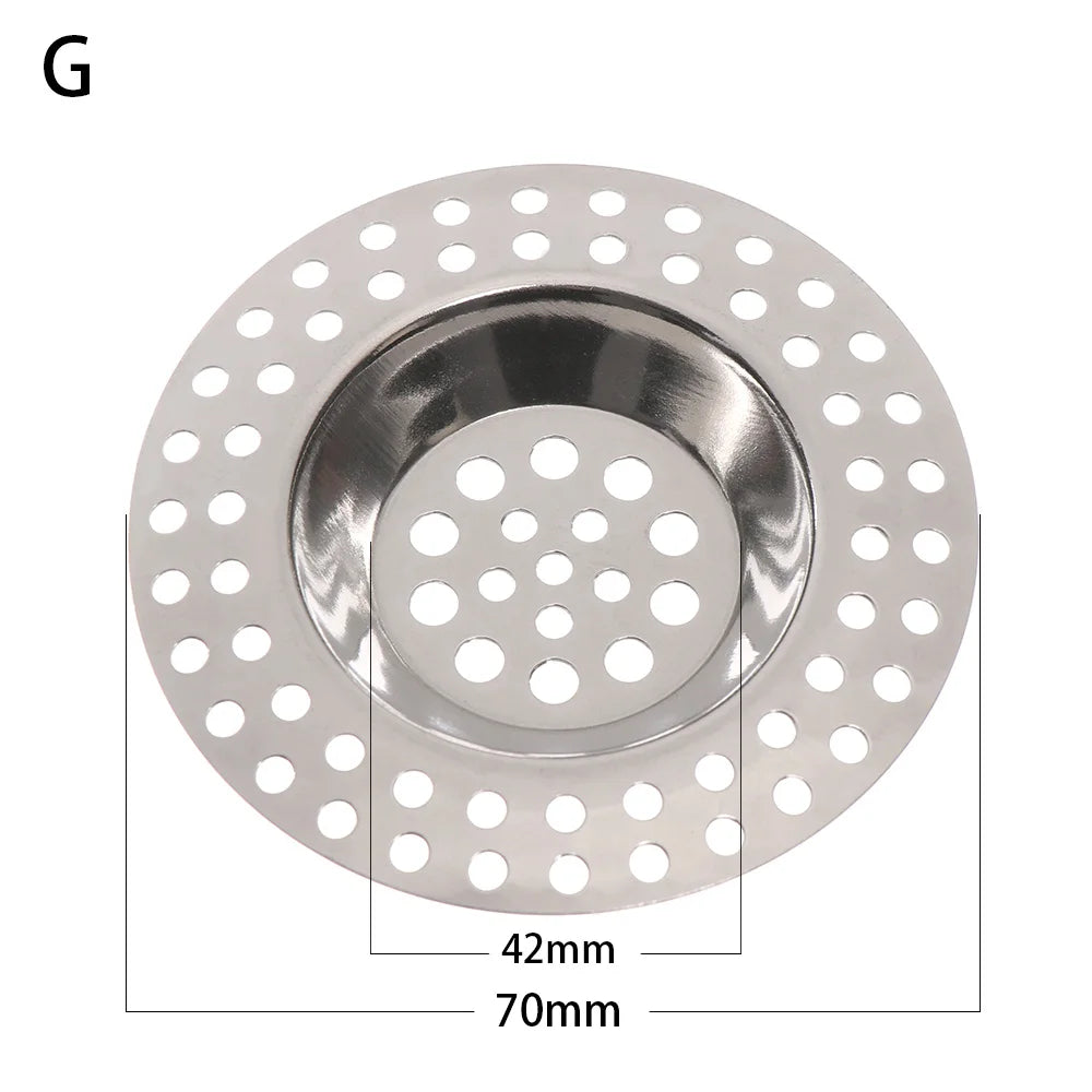 2-Pack Stainless Steel Sink Drain Hair Catcher Strainer Filter