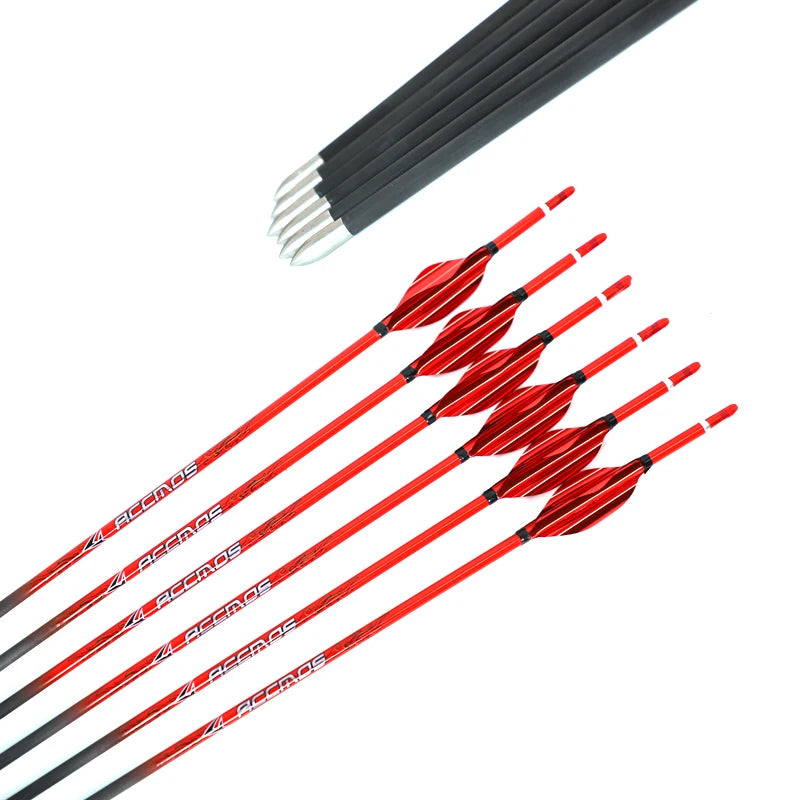 Pure Carbon ID4 Arrow Spine 400 1000 Shaft Feather Compound Recurve