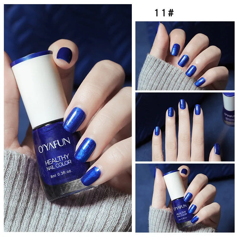 Quick-Dry Tearable Nail Polish | Glitter Matte Waterproof 40 Colors