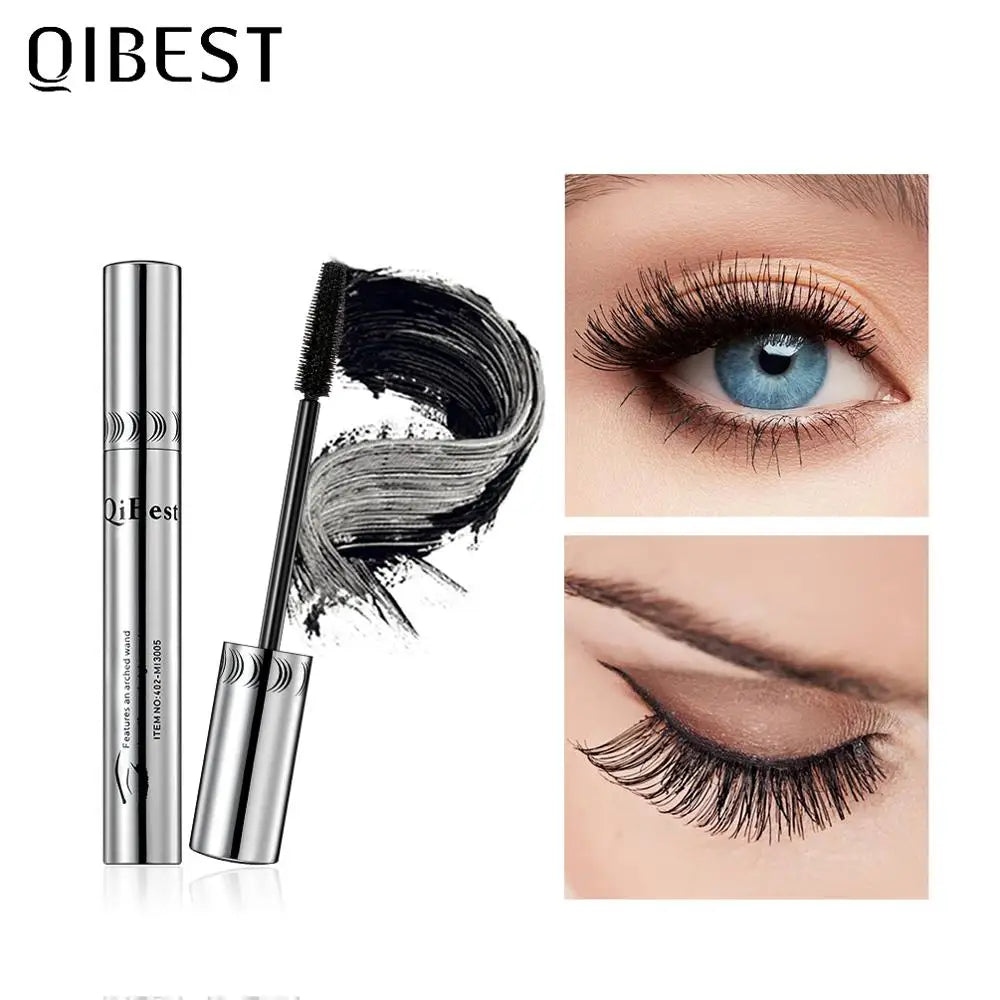 QIBEST Black Mascara Eyelashes Mascara 4D Silky Eyelashes Lengthening Eyelashes Makeup Waterproof Mascara Volume Eye Cosmetics Peaceful Pleasures Health and Wellness