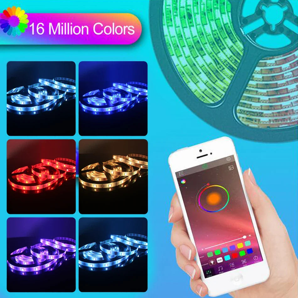 RGB LED Strip Light 5V USB TV Backlight 5050 SMD Bluetooth 1M–5M