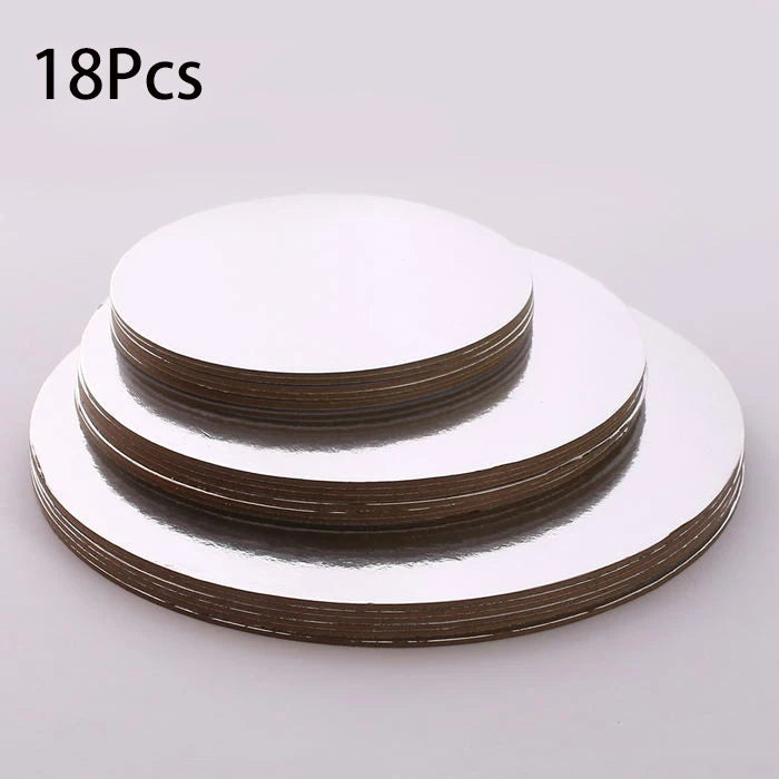 6/8/10inch Round Cake Board Circle Base Cupcakes Stand Paper Cases Liners Party Pastry Baking Mat Decorations Peaceful Pleasures Health and Wellness 18pcs Sliver