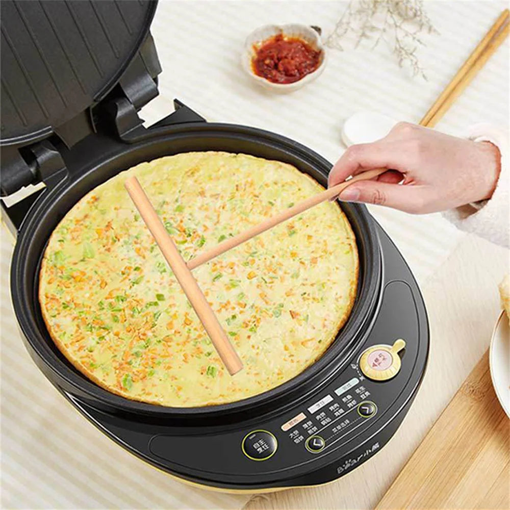 1Set Chinese Specialty Crepe Maker Pancake Batter Wooden Spreader Stick Home Kitchen Tool Restaurant Canteen Specially Supplies Peaceful Pleasures Health and Wellness