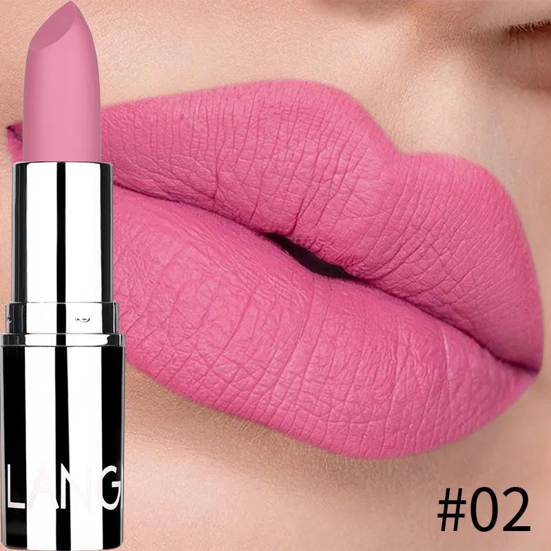 Langmanni Matte Velvet Lipstick – 8 Colors, Waterproof Long-Lasting