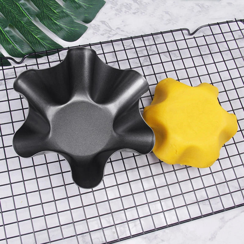 6-Piece Nonstick Egg Tart Mold Set – Flower-Shape Cupcake & Tartlet Pans Peaceful Pleasures Health and Wellness