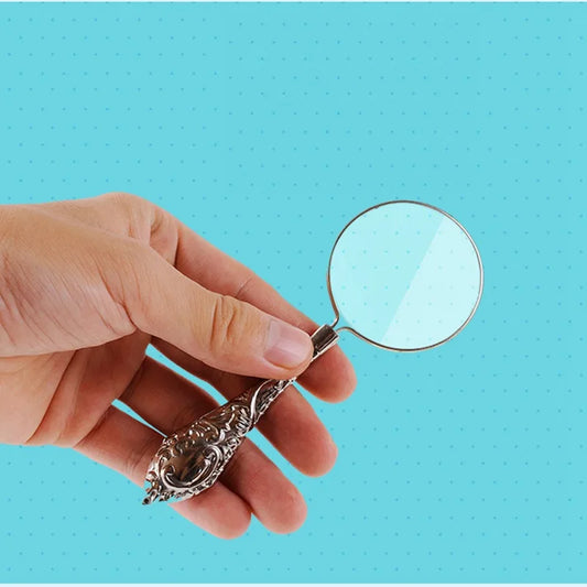 5X Carved Magnifier Handheld Magnifier Reading Magnifying Glass Lens For Reading Inspection Crafts Hobbies Jewelry Loupe Peaceful Pleasures Health and Wellness 5X