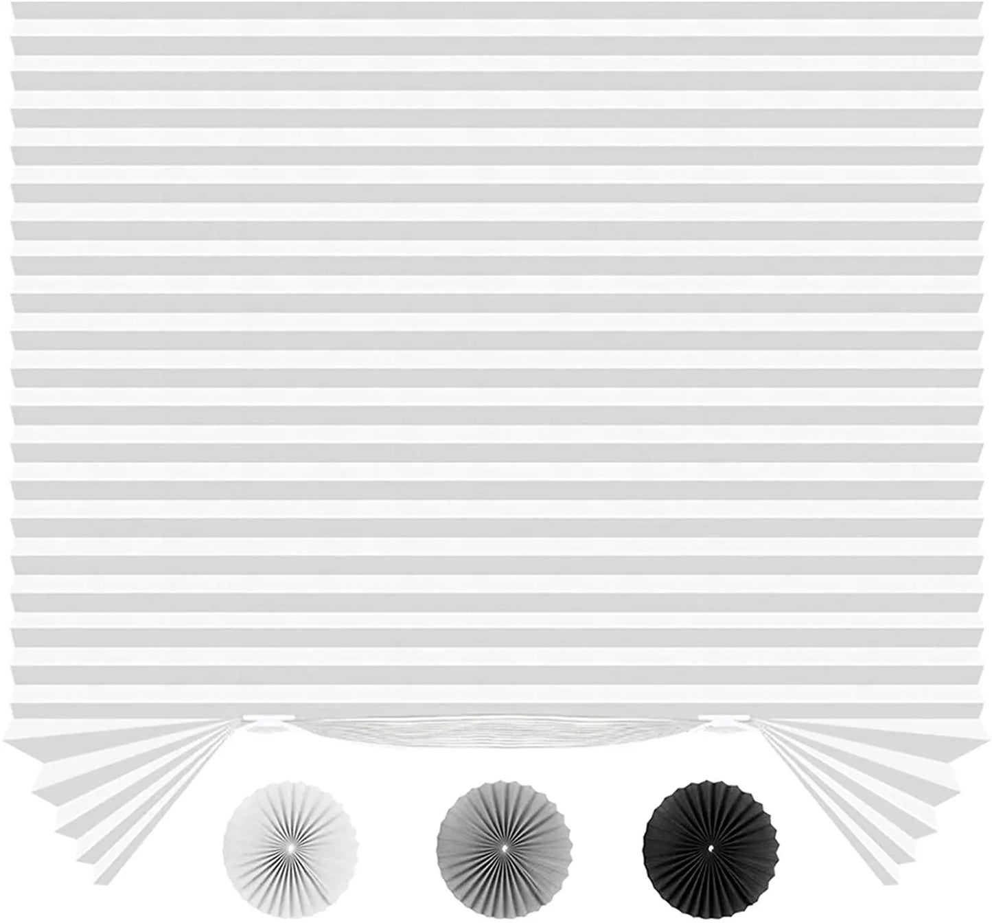 Pleated Window Shade Adhesive Blinds Light Blocking Fabric Shade Half blackout For Window Door Zebra Roman Curtain Temporary Peaceful Pleasures Health and Wellness