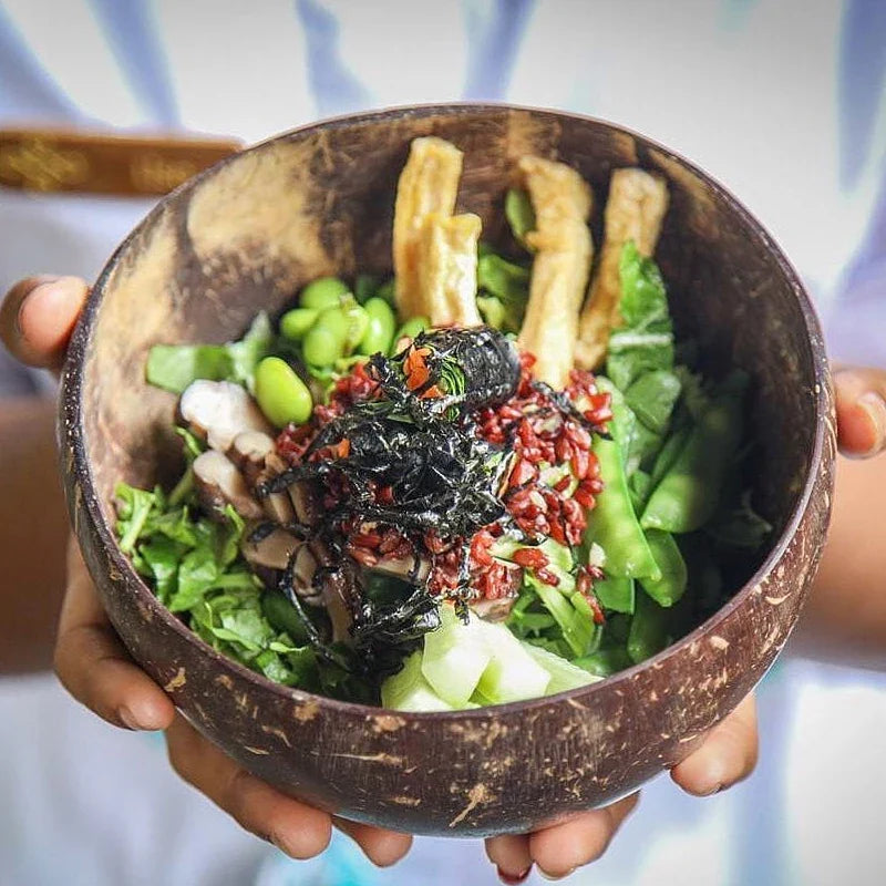 Natural Coconut Shell Bowl – Eco-Friendly Fruit & Salad Bowl