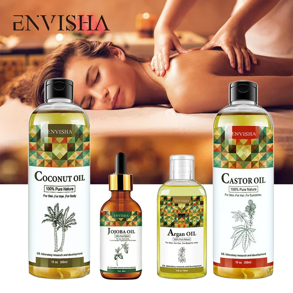 ENVISHA Body & Hair Oil – Argan, Jojoba, Castor & Coconut Body Oil Peaceful Pleasures Health and Wellness