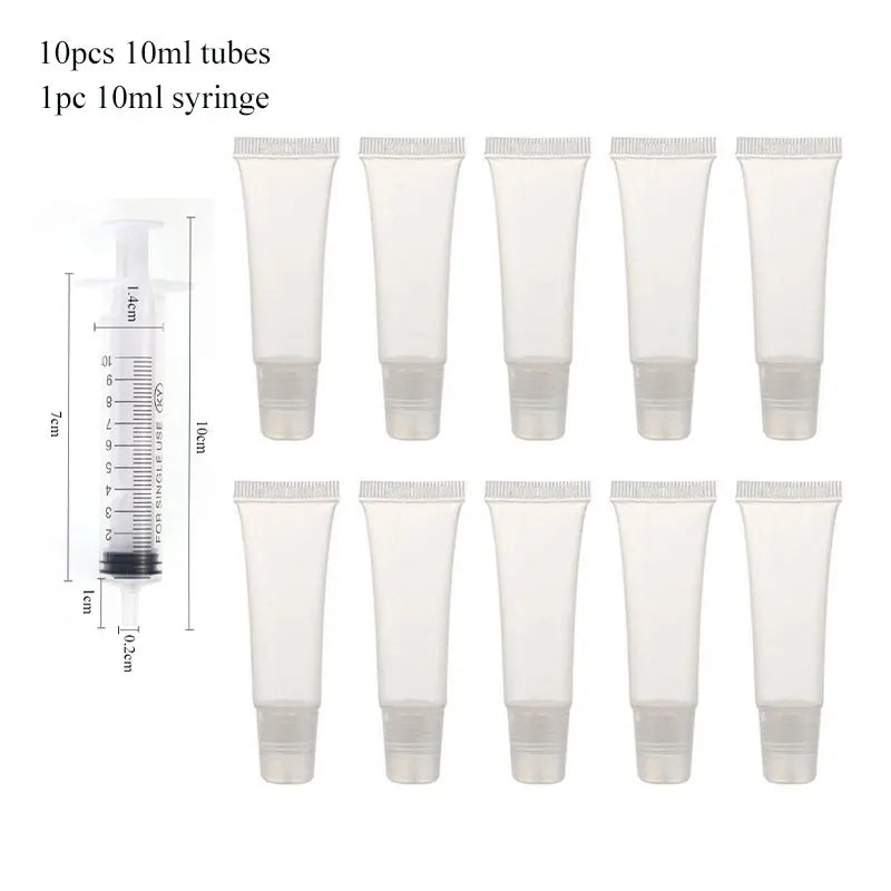 Empty Lip Gloss Tubes with Syringe Clear Soft Lip Gloss Container Refillable Lipgloss Tubes for DIY Cosmetic Makeup Peaceful Pleasures Health and Wellness