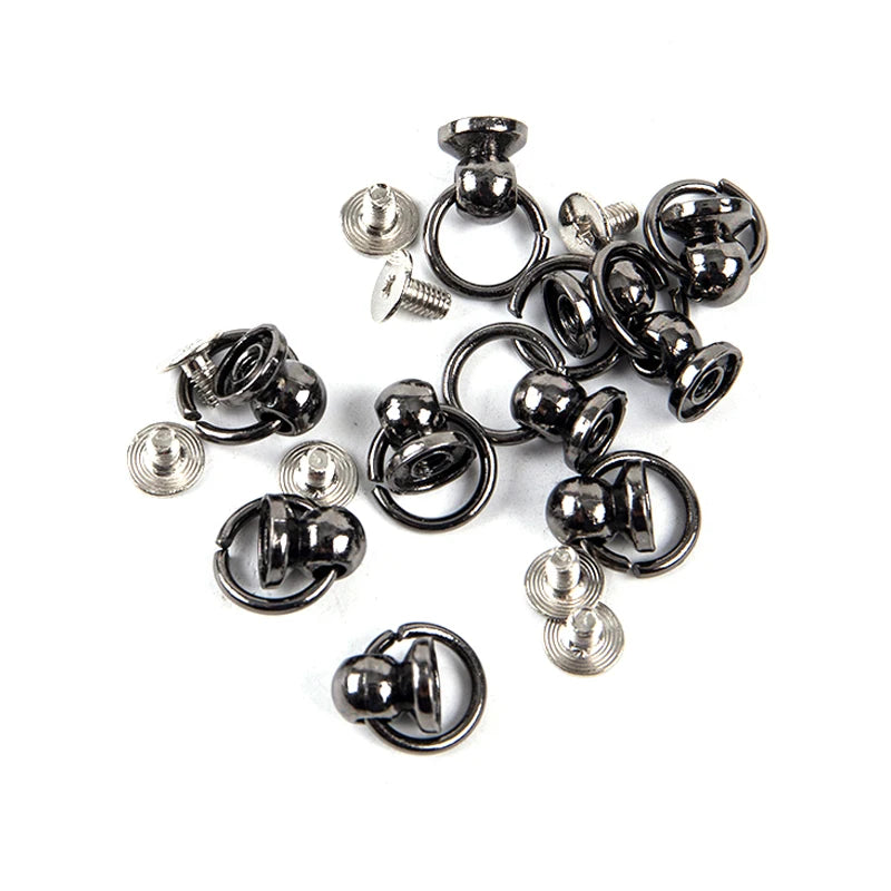 8mm Metal O-Ring Screwback Rivets – 10pcs for Bags & Crafts