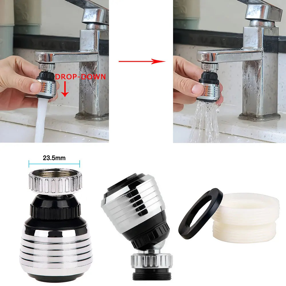 360 Degree Swivel Kitchen Faucet Aerator Clean Adjustable Dual Mode Sprayer Filter Diffuser Water Saving Nozzle Faucet Connector Peaceful Pleasures Health and Wellness