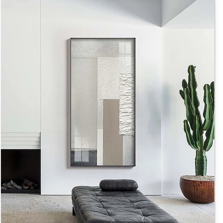 Modern Nordic Abstract Wall Posters for Home Decoration, Handmade Oil Painting on Canvas, Hanging Pictures for Living Room Sofa Peaceful Pleasures Health and Wellness No frame 100cmx200cm