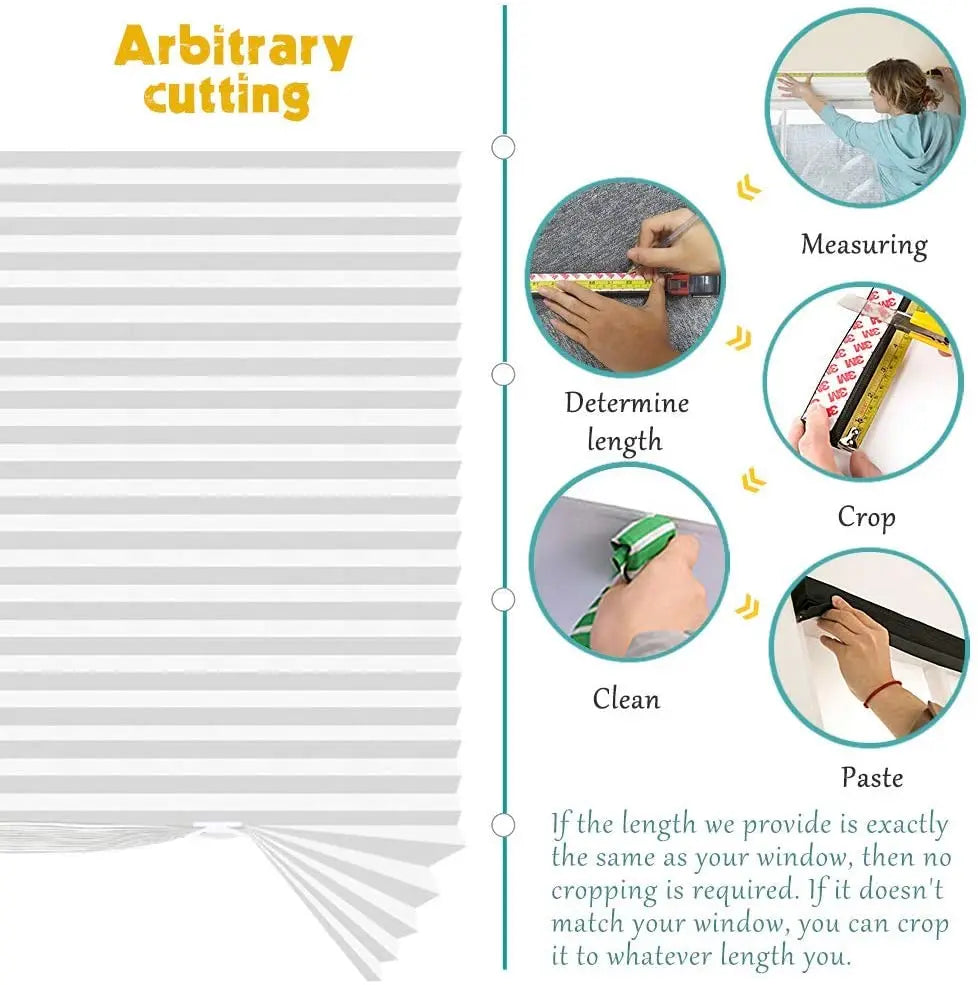 Pleated Window Shade Adhesive Blinds Light Blocking Fabric Shade Half blackout For Window Door Zebra Roman Curtain Temporary Peaceful Pleasures Health and Wellness