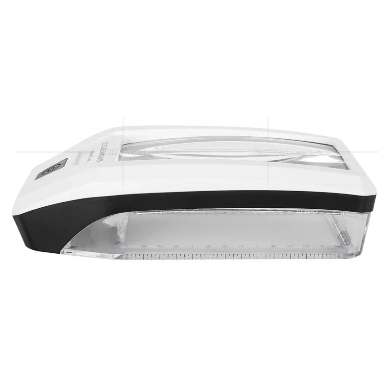 Handheld Desktop Magnifying Glass, Multi-function Paperweight Magnifying Glass with Scale LED Currency Detector Lamp for Reading Peaceful Pleasures Health and Wellness