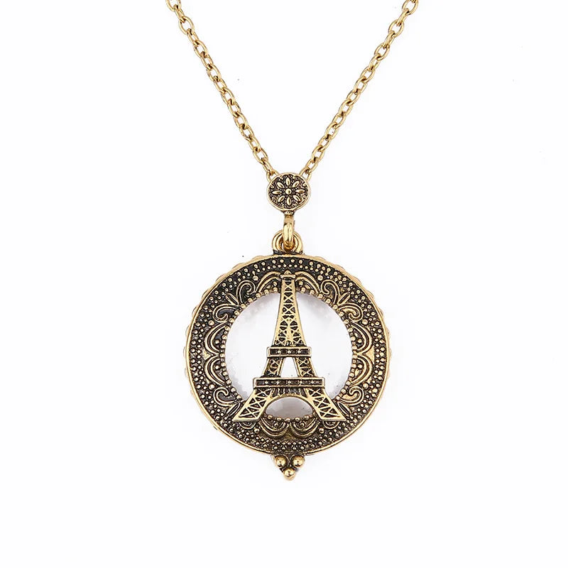 Monoculo Vintage Chain Magnifying Glass Necklace Pendant Gift Metal Magnifier 2.5X Peaceful Pleasures Health and Wellness