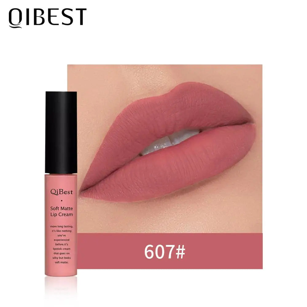 QIBEST Matte Lip Gloss Lip Makeup 34 Colors Velet Nude Waterproof Lipgloss Matte Lipstick Liquid Lipstick Long lasting Lip Tint Peaceful Pleasures Health and Wellness 7