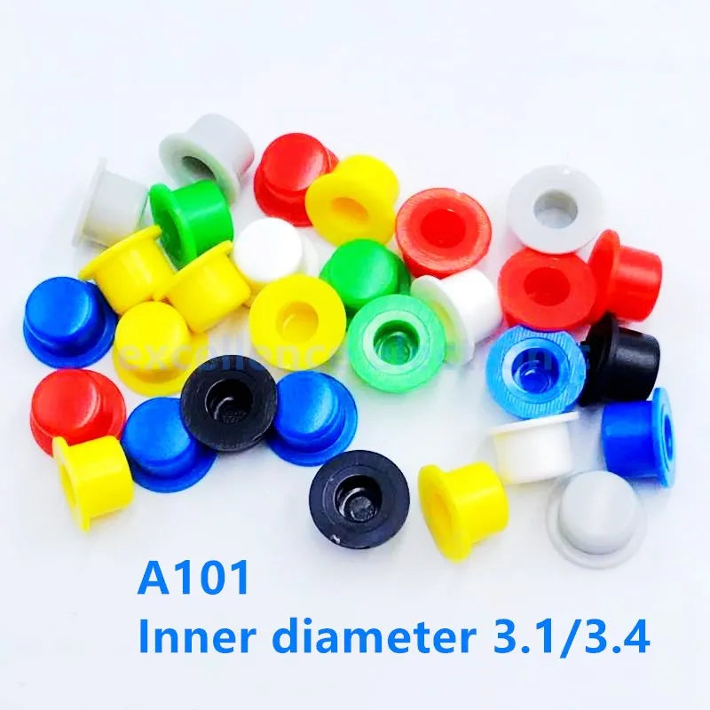 140PCS/Lot Mixed Color A101 Plastic Switch Button Caps Push Key Caps 4.5*7.4mm Hat Shape for 6*6 Tact Switch ID 3.1 / 3.4mm Peaceful Pleasures Health and Wellness Inner diameter 3.4mm Other