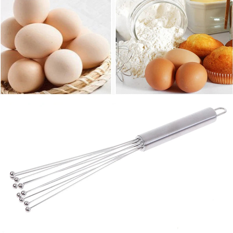 Stainless Steel Ball Whisk | Hand Egg Beater & Drink Mixer