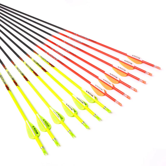 12ps ID Pure Carbon Arrow Spine 400 500 600 700 800 900 1000Archery Peaceful Pleasures Health and Wellness sp400 32in orange