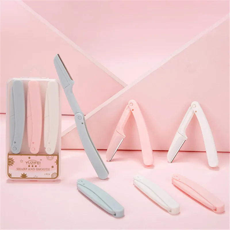 Foldable Eyebrow Trimmer Razor – Stainless Steel | 1 or 3pcs
