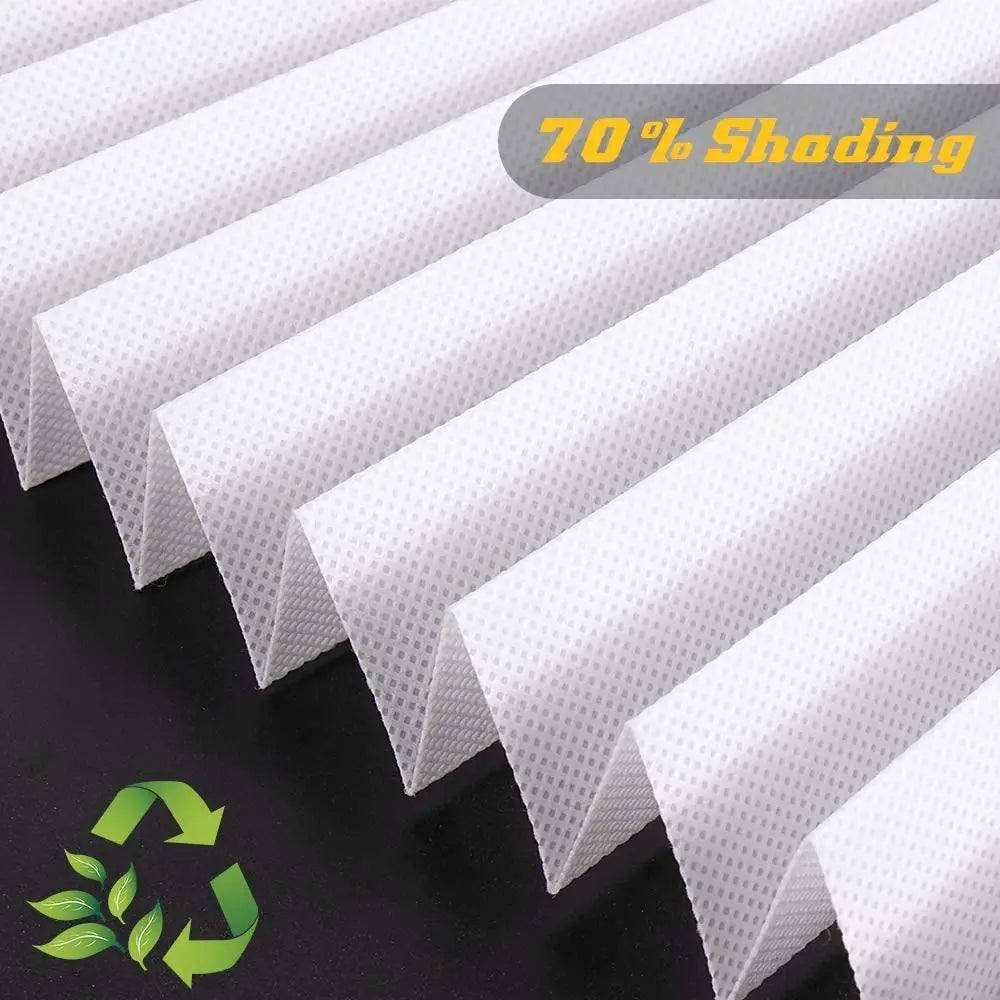 Pleated Window Shade Adhesive Blinds Light Blocking Fabric Shade Half blackout For Window Door Zebra Roman Curtain Temporary Peaceful Pleasures Health and Wellness