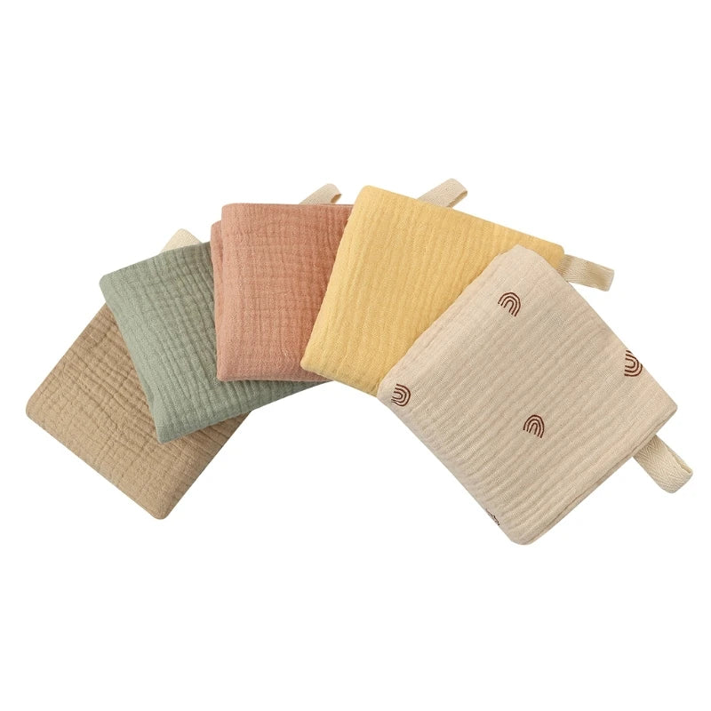5-Pack Baby Cotton Gauze Washcloths – Soft Burp Cloths & Face Towels