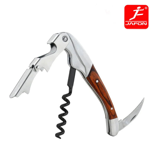 Wine Corkscrew Bottle Opener Inlay Wood in Bar Accesories Kitchen Tools Home Bar Opener Cork Taps Non-Stick Worm Black Paint Peaceful Pleasures Health and Wellness