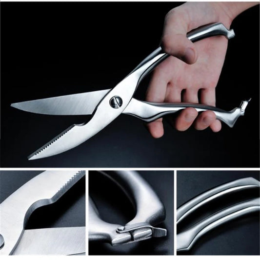 Stainless Steel Poultry Kitchen Shears with Safety Lock – Heavy-Duty Scissors for Chicken, Duck, Fish & Meat Peaceful Pleasures Health and Wellness Default Title
