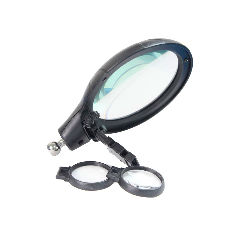 Three-fold replacement LED lamp lighting auxiliary multi-function bracket inspection 10 times table lamp magnifying glass Peaceful Pleasures Health and Wellness
