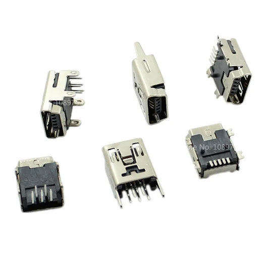 10Pcs Mini USB Type B 5-Pin Female Socket Vertical / Horizontal DIP Jack Connector For Tail Charging Peaceful Pleasures Health and Wellness