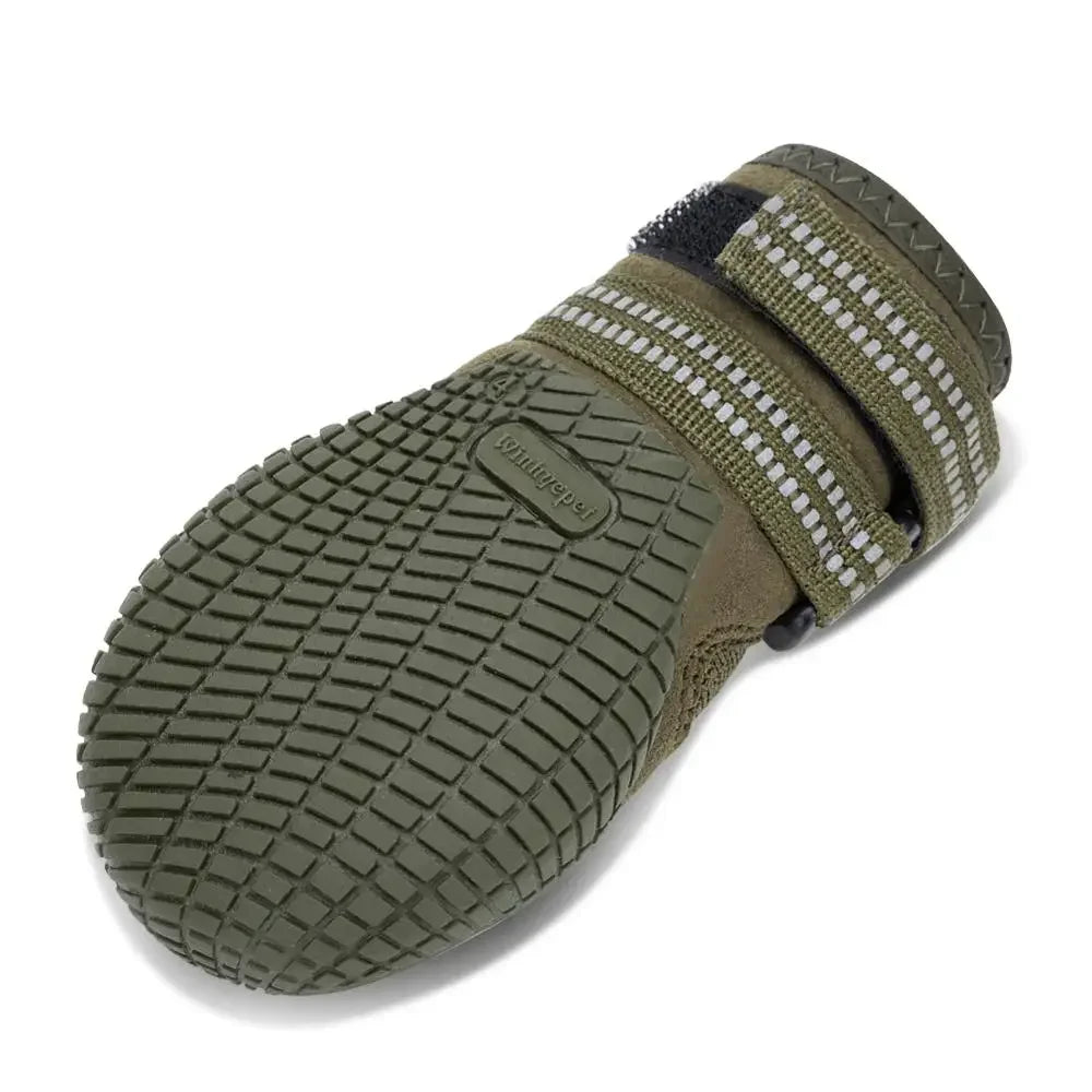 TRUELOVE Pet Shoes Waterproof Anti-slip for Puppy Medium and Large Dog Protect Pet Feet ArmyGreen Winter Snow 2/4pcs/set YS1891 Peaceful Pleasures Health and Wellness
