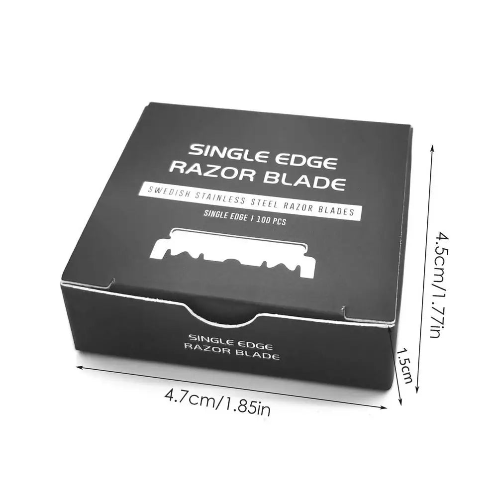 100-Pack Single Edge Stainless Steel Razor Blades for Men