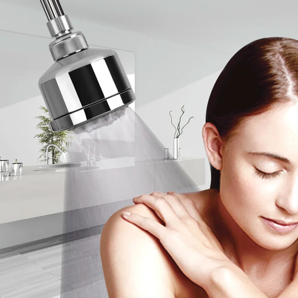 5-Setting Water-Saving Rotating Shower Head | Chrome Handheld