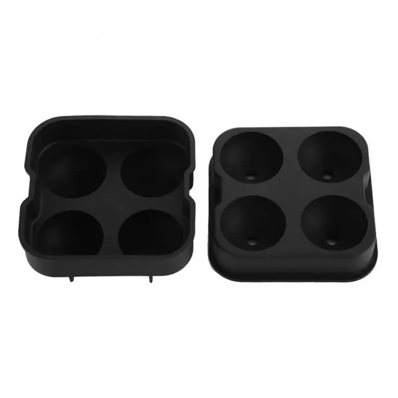 Silicone Ice Ball Maker Tray – 4 Round Molds for Whiskey & Cocktails