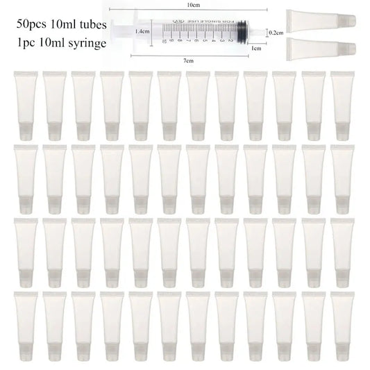 Empty Lip Gloss Tubes with Syringe Clear Soft Lip Gloss Container Refillable Lipgloss Tubes for DIY Cosmetic Makeup Peaceful Pleasures Health and Wellness