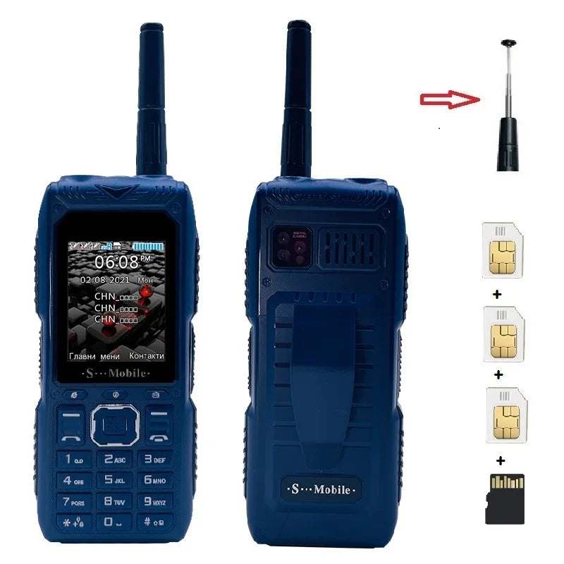 S555 Three Cards Three Standby Outdoor Mobile Phone Standby Long Can Pull Up Antenna Signal Strongly Send Waist Clip ( EU/USA ) Peaceful Pleasures Health and Wellness