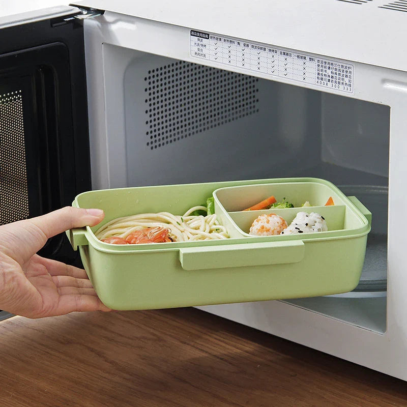Bamboo Fiber Bento Lunch Box – BPA Free, Microwavable, Leakproof