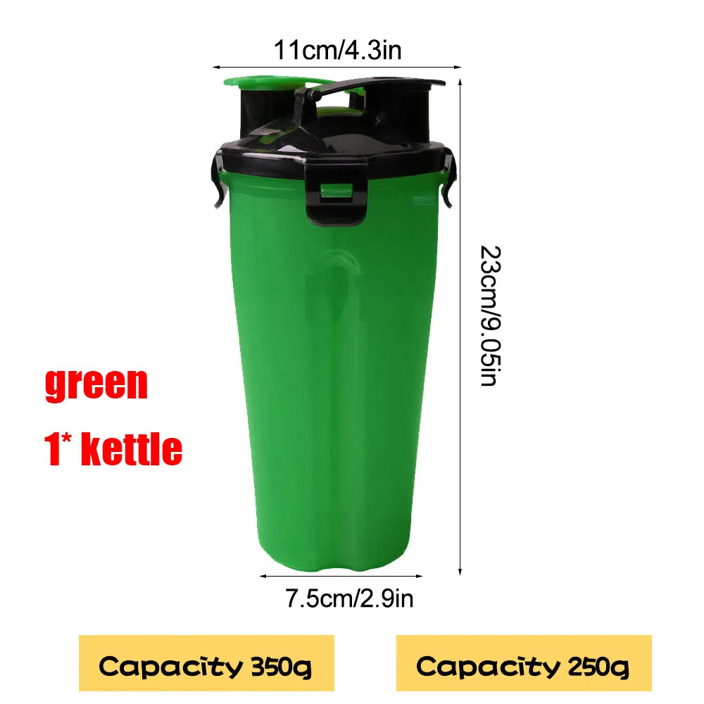 2-in-1 Portable Pet Water & Food Container with Foldable Silicone Bowl | Travel Dog & Cat Feeder – 350ml + 250g
