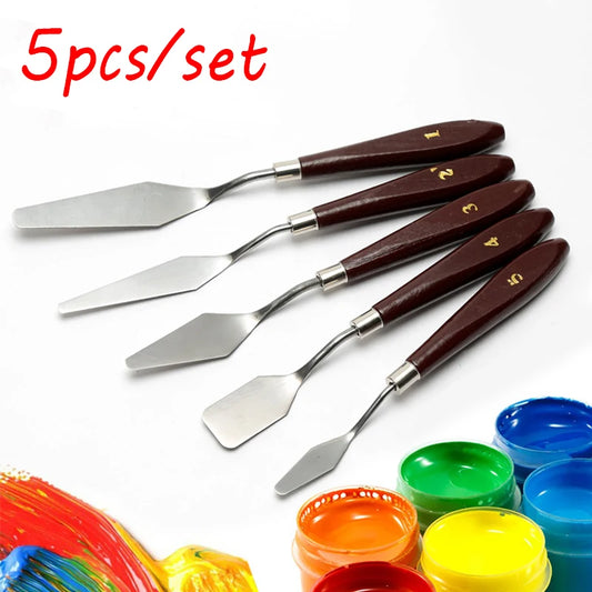 5-Piece Stainless Steel Baking & Pastry Spatula Set – Fondant Cream Scraper & Sculpting Tools Peaceful Pleasures Health and Wellness Default Title