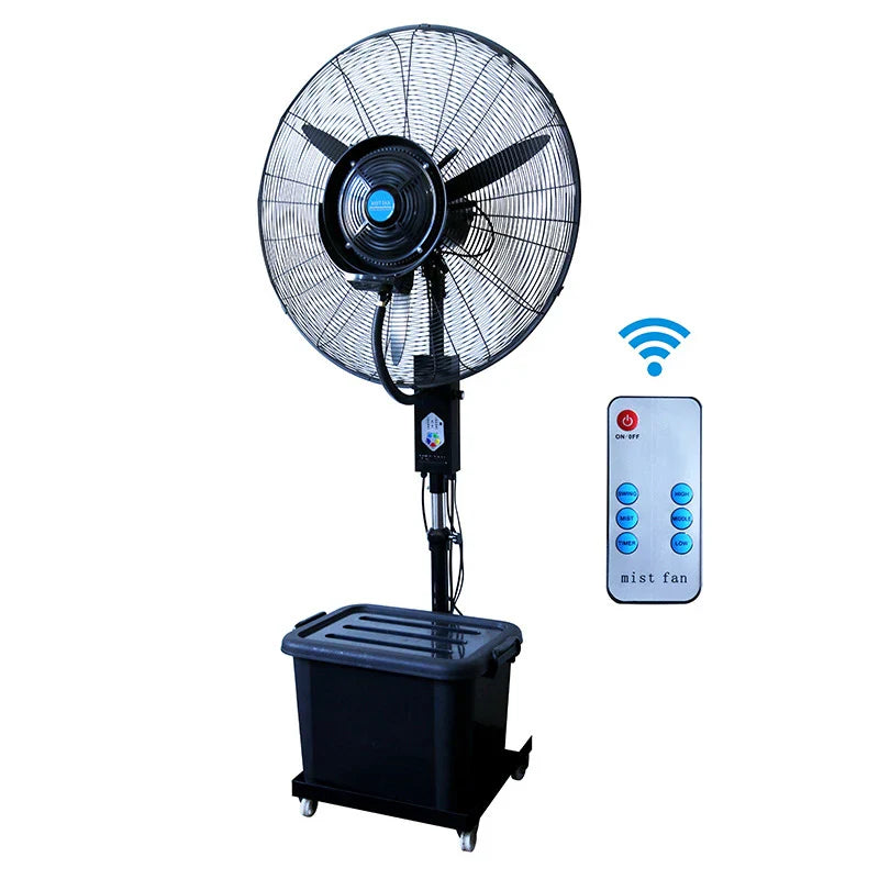 26" Industrial Water Mist Fan 260W | Remote Control, 220V