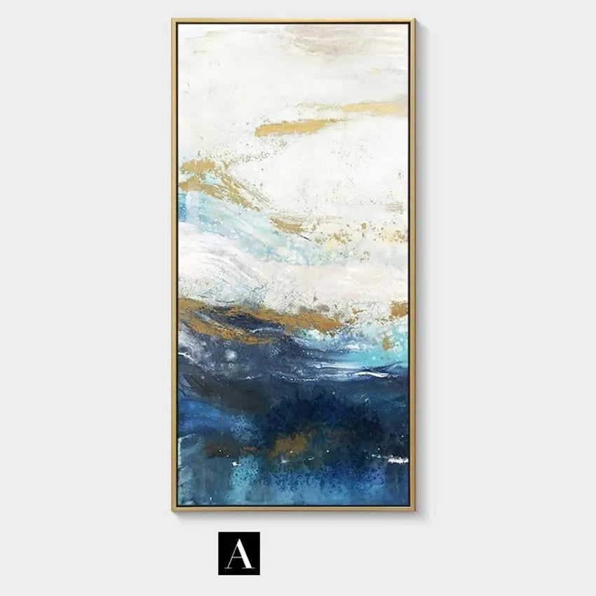 Duplex Living Room Background Wall Handmade Canvas Oil Painting Abstract Vertical Version Porch Corridor Home Decoration Posters Peaceful Pleasures Health and Wellness No frame 90cmx180cm