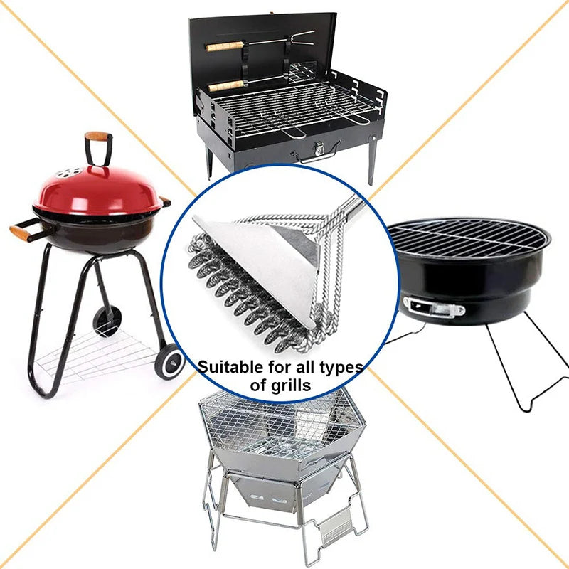 Grill Brush and Scraper, Best BBQ Cleaner, Perfect Tools for All Grill Types, Including Weber, Ideal Barbecue Accessories Peaceful Pleasures Health and Wellness