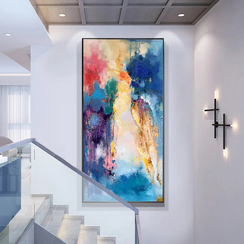 Hand-painted Abstract Abstract Murals, Living Room Paintings, Villa Paintings, Hand Painted Abstract Peaceful Pleasures Health and Wellness