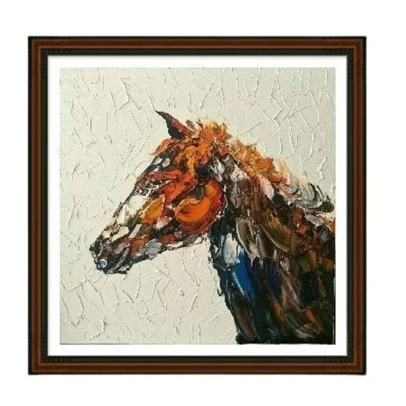 Knife Painting Horse Animals, Handpainted Painting, Wall Art, Modern Picture Palette, Home Decor Peaceful Pleasures Health and Wellness