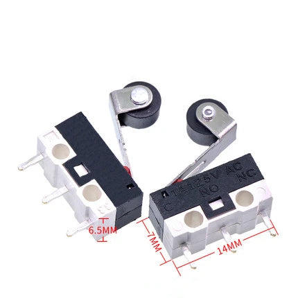 5Pcs Micro Limit Switch Momentary Push Button Switch 1A 125V AC Mouse Switch 3Pins Long Handle Roller Lever Arm SPDT 12*6*6mm Peaceful Pleasures Health and Wellness Roller Lever