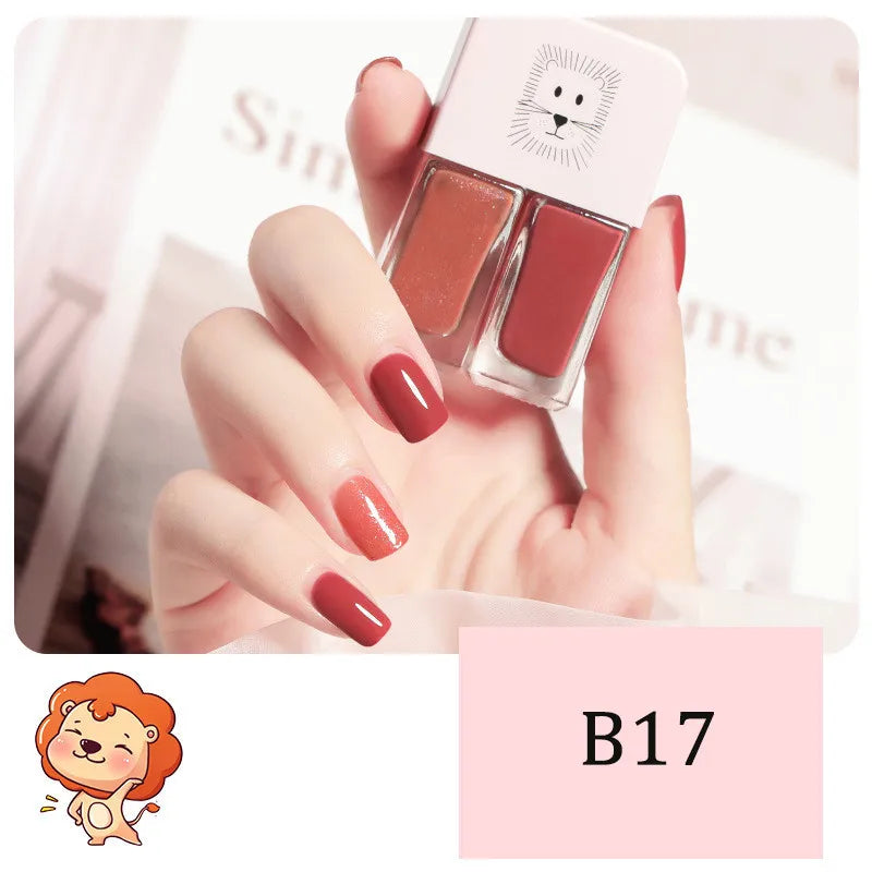 2-in-1 Candy Color Nail Polish | Quick Dry Waterproof Water-Based