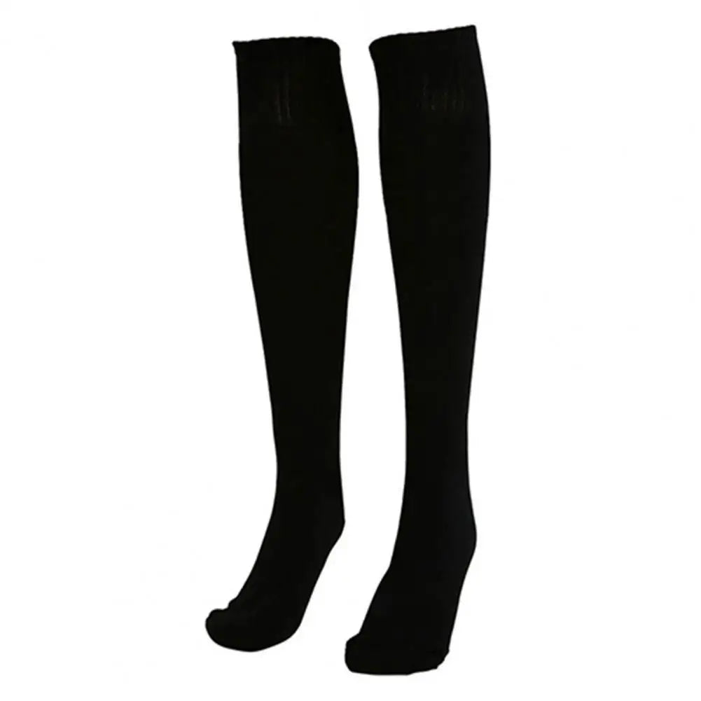 1 Pair Sports Socks Men Women Solid Color Anti-slip Stocking Soccer Football Cycling Knee Socks Sports Basketball Socks Peaceful Pleasures Health and Wellness black