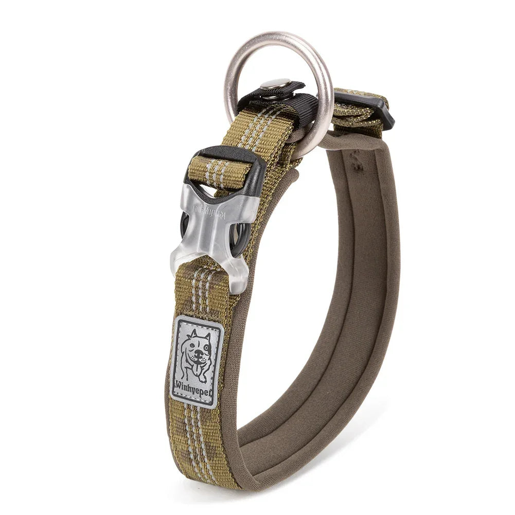 Truelove Neoprene Padded 3M Reflective Dog Collar – YC1854 Peaceful Pleasures Health and Wellness Army green L China Mainland